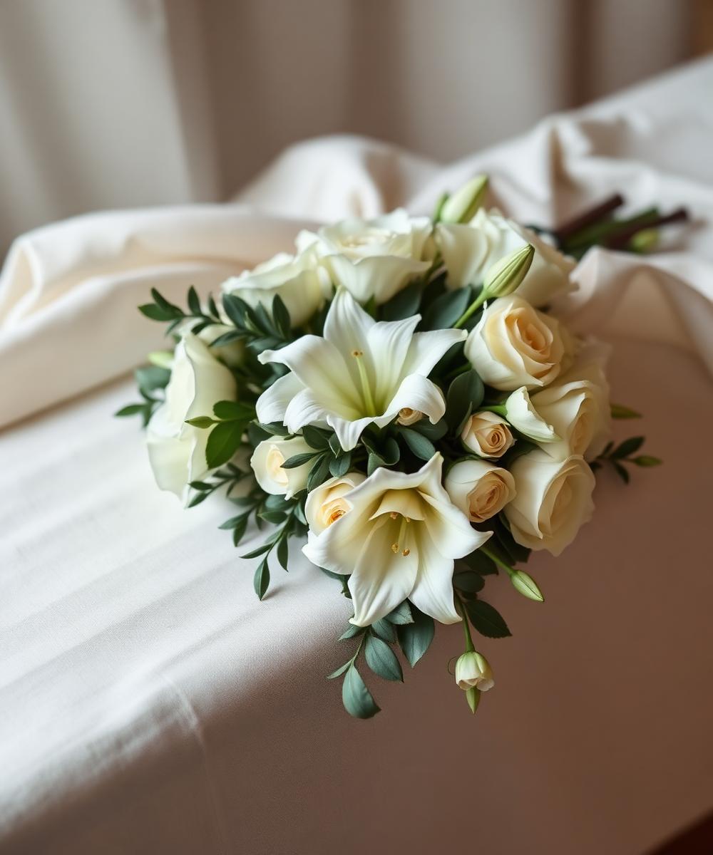Casket sprays by Maison de Belleme